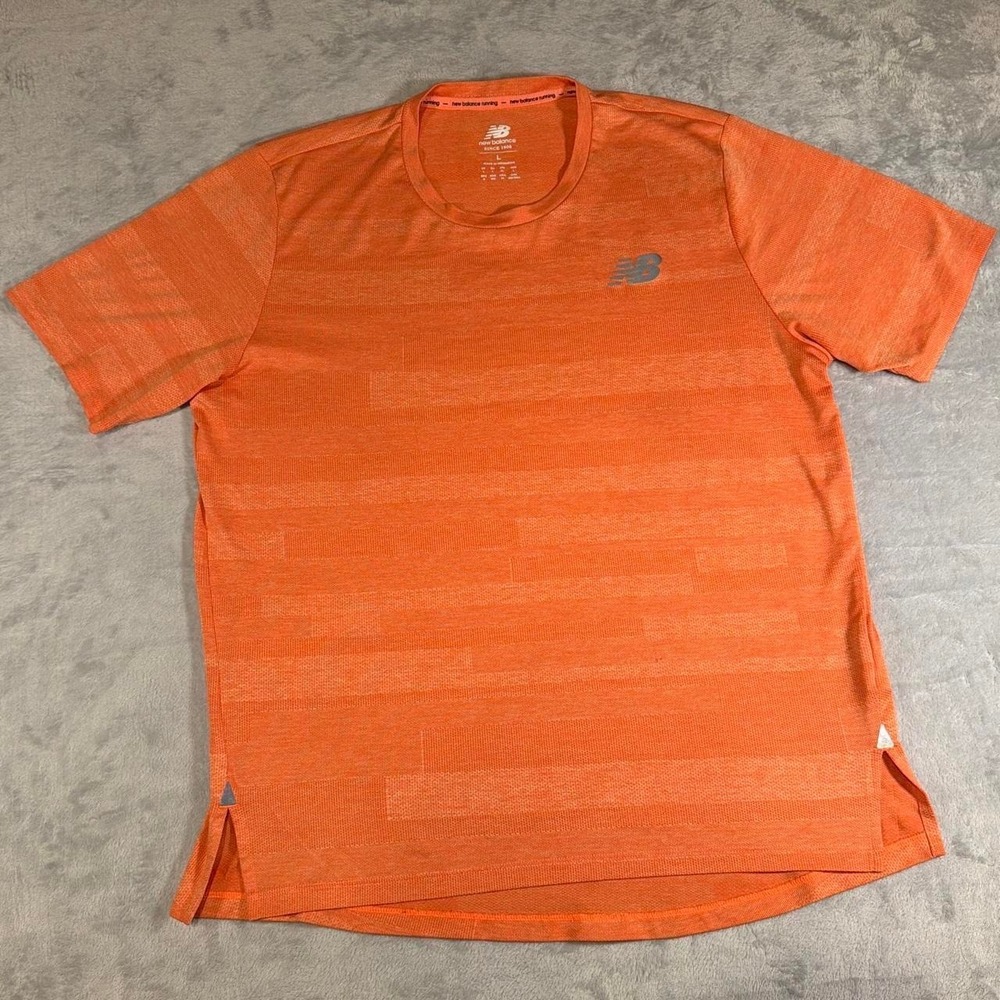 New Balance NB Ice Running Shirt | Geometric Orange | Large
